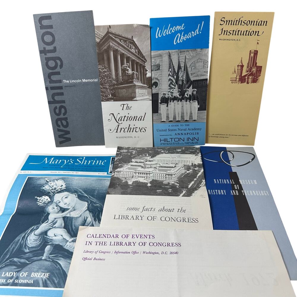 Vintage 1970s Washington DC historical landmarks pamphlet and booklets